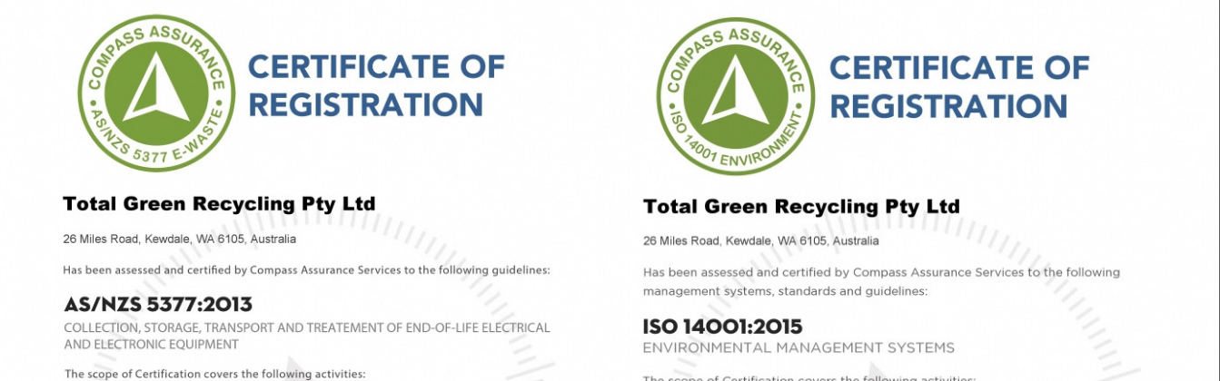 Why is Total Green ISO 14001 and AS/NZS 5377:2013 certified