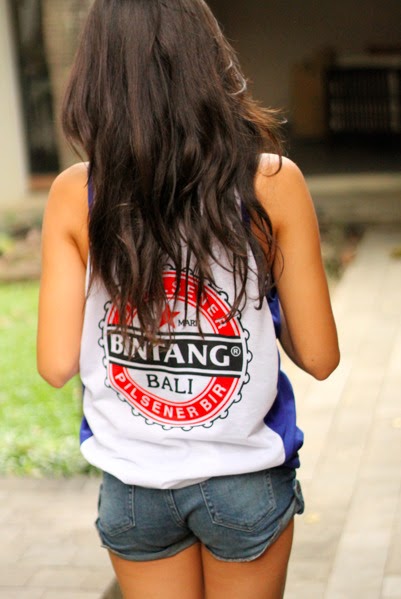 girl in Bintang t-shirt