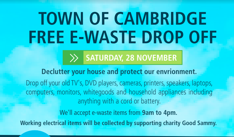 Town of Cambridge free e-waste drop off