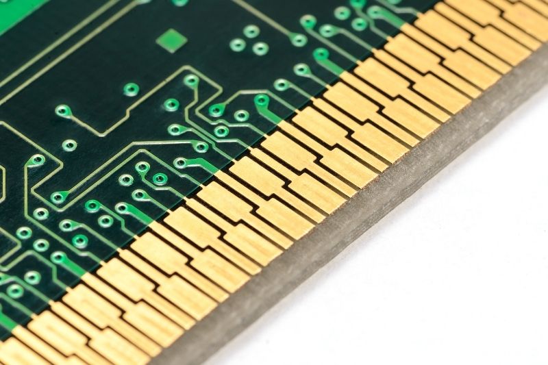 Detail of gold in circuit board